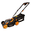 Газонокосилка WORX WG779E, 40V, 34 см, щеточная, с 2xАКБ 2 А/ч и двойным ЗУ