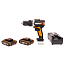 Дрель-шуруповерт  WORX WX373, 20V, ударная, бесщеточная, с 2xАКБ 2 А/ч и ЗУ + кейс