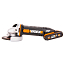 Угловая шлифмашина  WORX WX800, 20V, 115 мм, щеточная, с 2xАКБ 2 А/ч и ЗУ + кейс