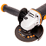 Угловая шлифмашина  WORX WX803, 20V, 125 мм, щеточная, с 2xАКБ (2 А/ч и 4 А/ч) и ЗУ + кейс