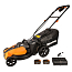 Газонокосилка WORX WG744E, 40V, 40 см, щеточная, с 2xАКБ 4 А/ч и двойным ЗУ