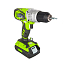 Дрель-шуруповерт Greenworks G24CDB2X, 24V, ударная, щеточная, с 2xАКБ 2 А/ч и ЗУ + сумка