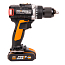 Дрель-шуруповерт  WORX WX175, 20V, бесщеточная, с 2xАКБ 2 А/ч и ЗУ + кейс